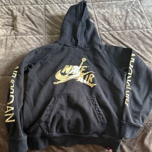 Nike Black Hoodie with Gold Nike Air Logo